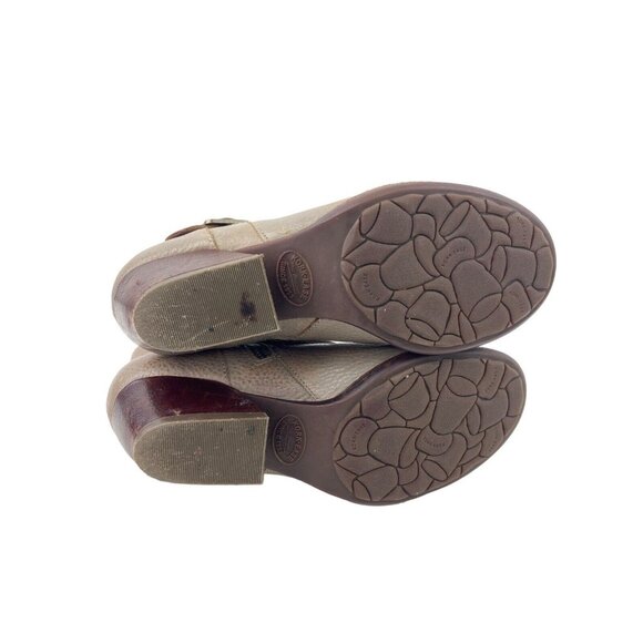 *Kork-Ease Isa Taupe Leather Booties Womens Size 6.5 Moto Buckle Zip Strap Boots - Picture 12 of 16